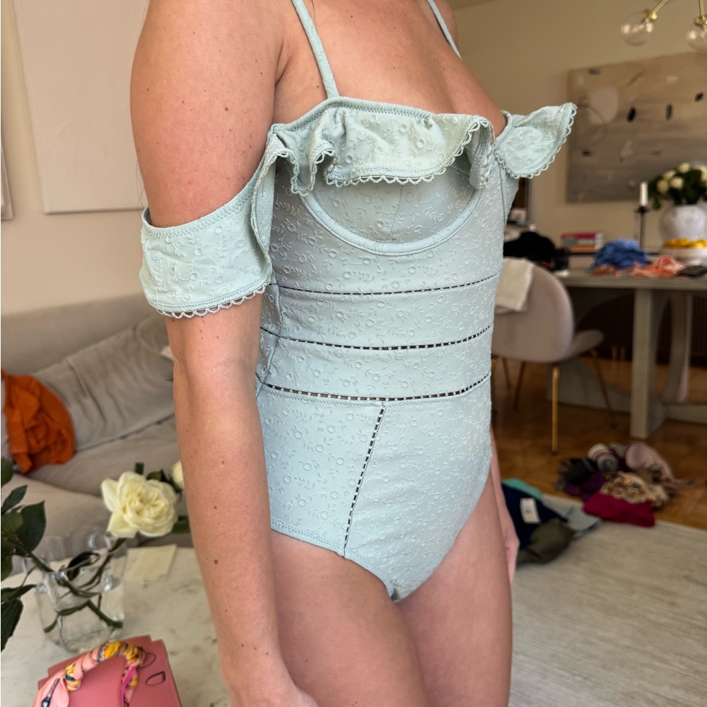 Jonathan Simkhai Light Green One Piece